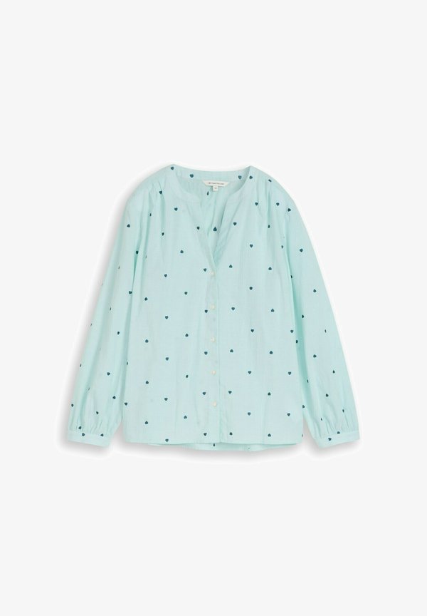 TOM TAILOR WITH EMBROIDERY - Blouse - blue haze heart design