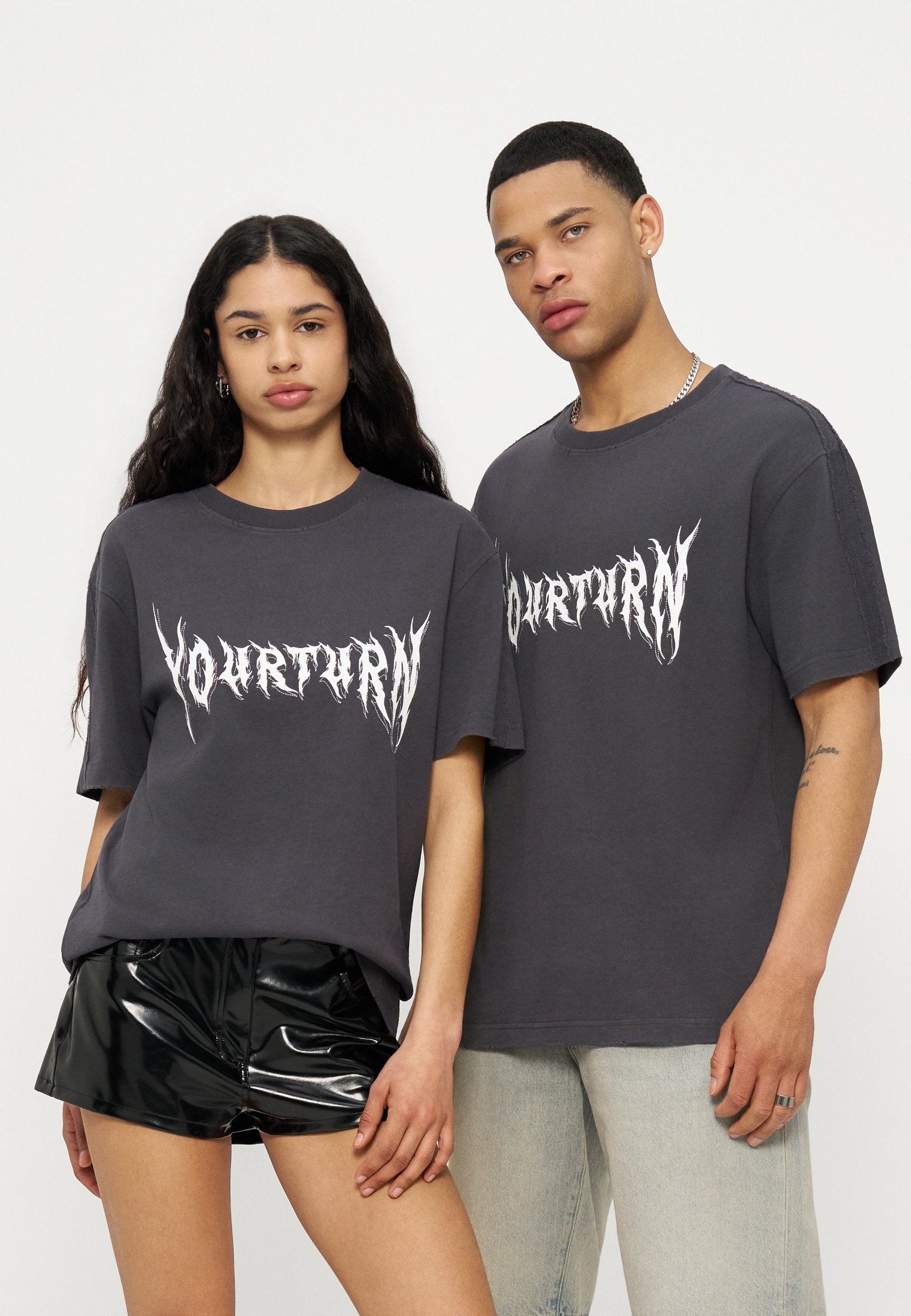 YOURTURN OVERSIZED FIT HEAVYWEIGHT DISTRESSED