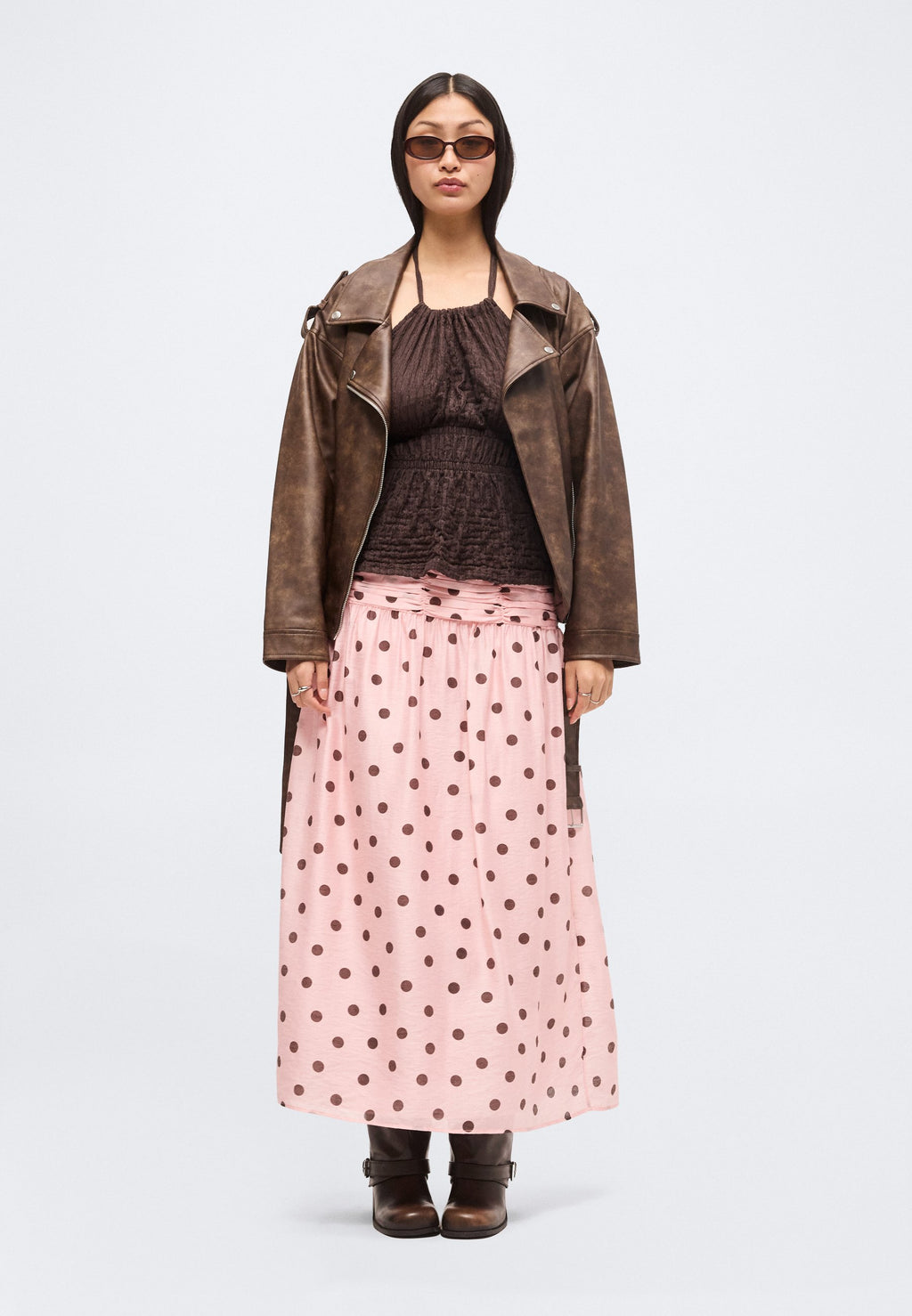 Forever New ROSELLA POLKA DOT RUCHED SKIRT