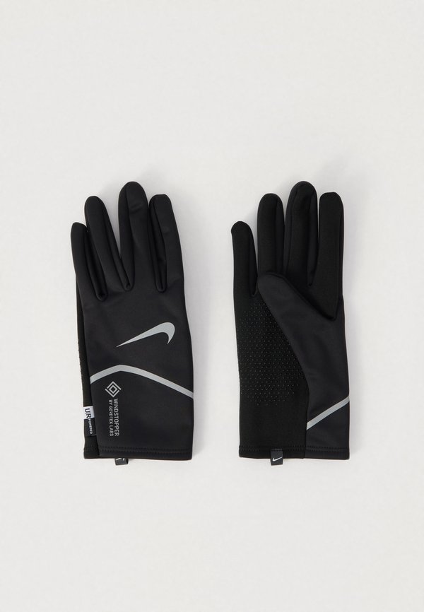 Nike Performance STORM FIT TRAIL UNISEX - Gloves - black/silver-coloured