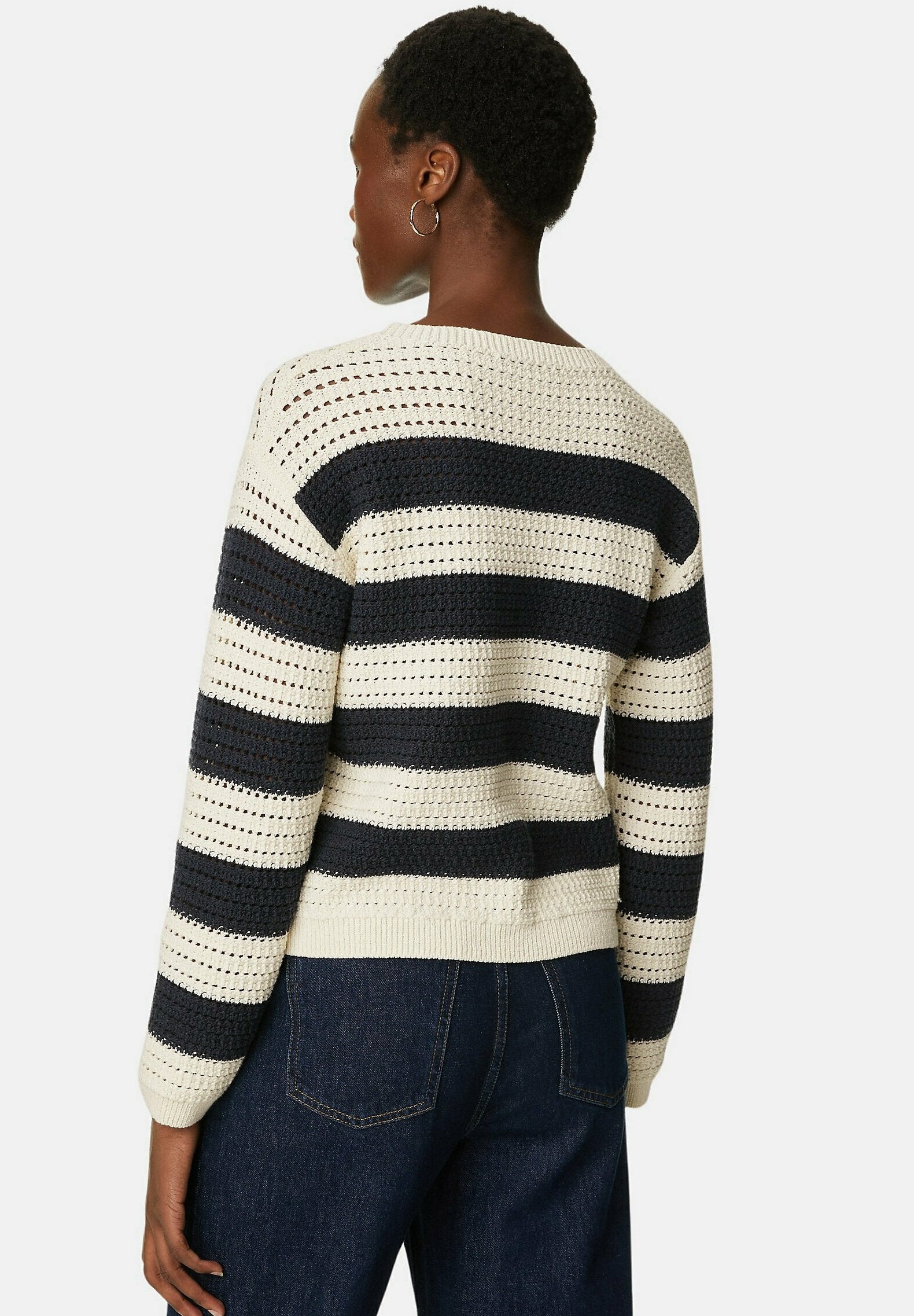 Marks & Spencer COTTON RICH STRIPED CREW NECK