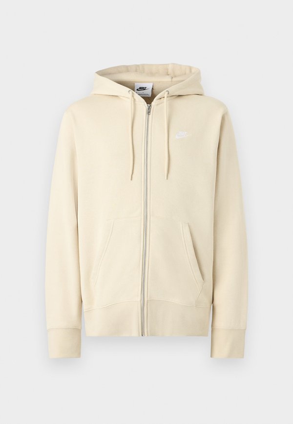 Nike Sportswear M NK CLUB BB FZ HOODIE - Zip-up sweatshirt - khaki/white