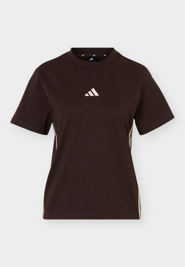 adidas Sportswear WOMEN 3 STRIPES SINGLE - Print T-shirt - aurora coffee