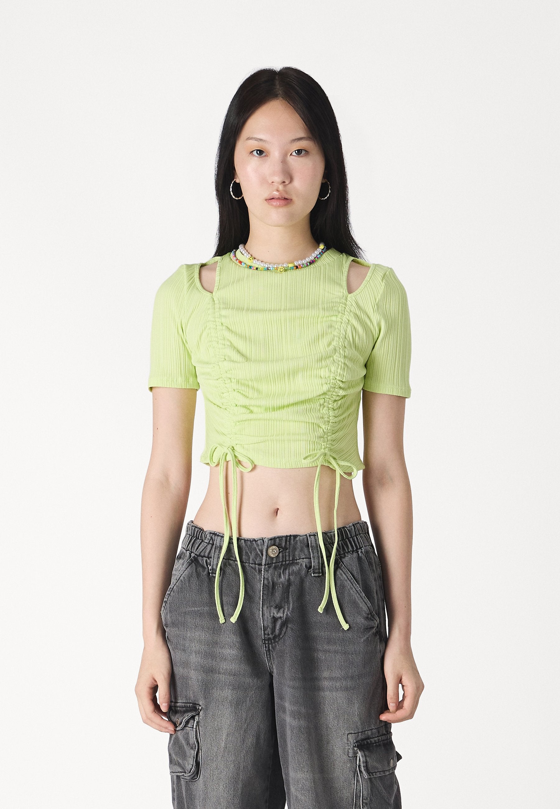 Even&Odd CROP TOP  PULL LACES