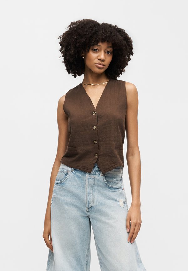 ONLY ONLTIZANA - Waistcoat - chocolate martini