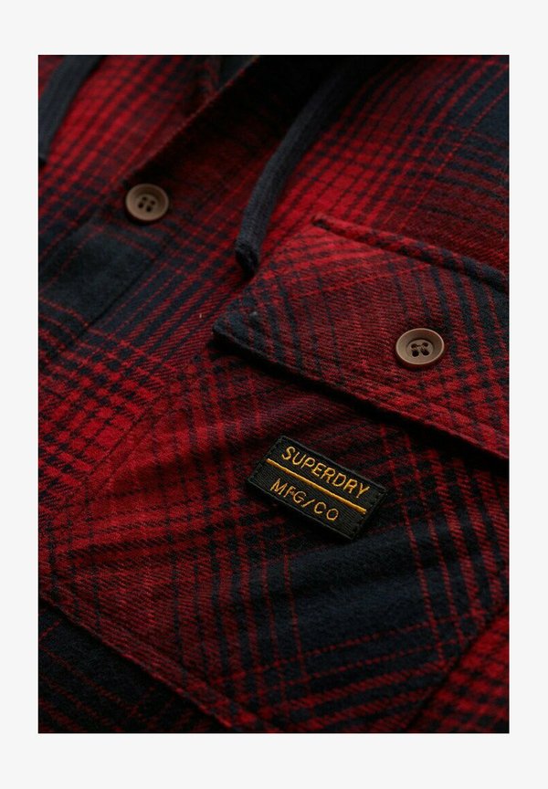 Superdry & Co SURPLUS HOODED CHECK - Shirt - over ombre red