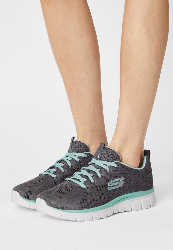 Skechers GRACEFUL WIDE FIT - Trainers - charcoal/green