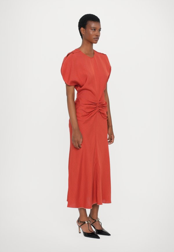 Victoria Beckham GATHERED WAIST MIDI DRESS