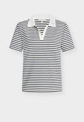 TOM TAILOR T-SHIRT STRUCTURE STRIPE POLO COLLAR - Polo shirt - blue offwhite stripe structure