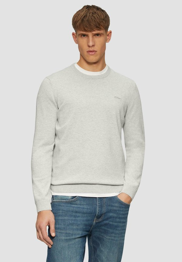 s.Oliver MIT LOGO-STICKEREI - Jumper - hellgrau