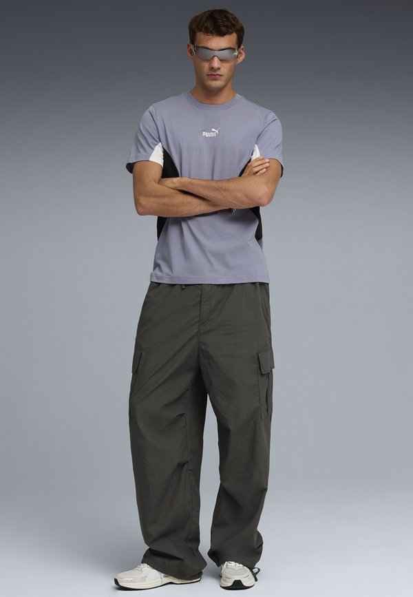 Puma ESSENTIALS BLOCK T-SHIRT - Print T-shirt - gray sky