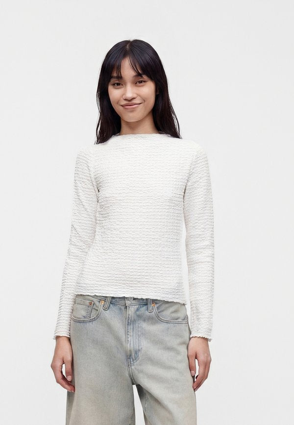 Vero Moda VMZIA FUNNEL NECK - Long sleeved top - bright white