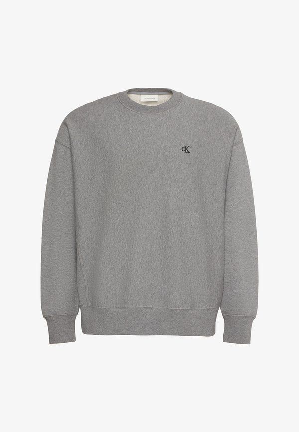 Calvin Klein Jeans PRMM TRRY MNGRM CN S - Sweatshirt - med grey htr