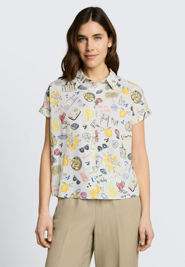 TOM TAILOR Button-down blouse - summerly lemon print