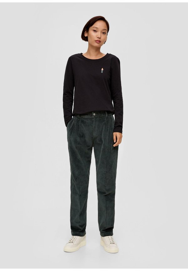 s.Oliver REGULAR BUNDFALTEN - Trousers - olivgrün