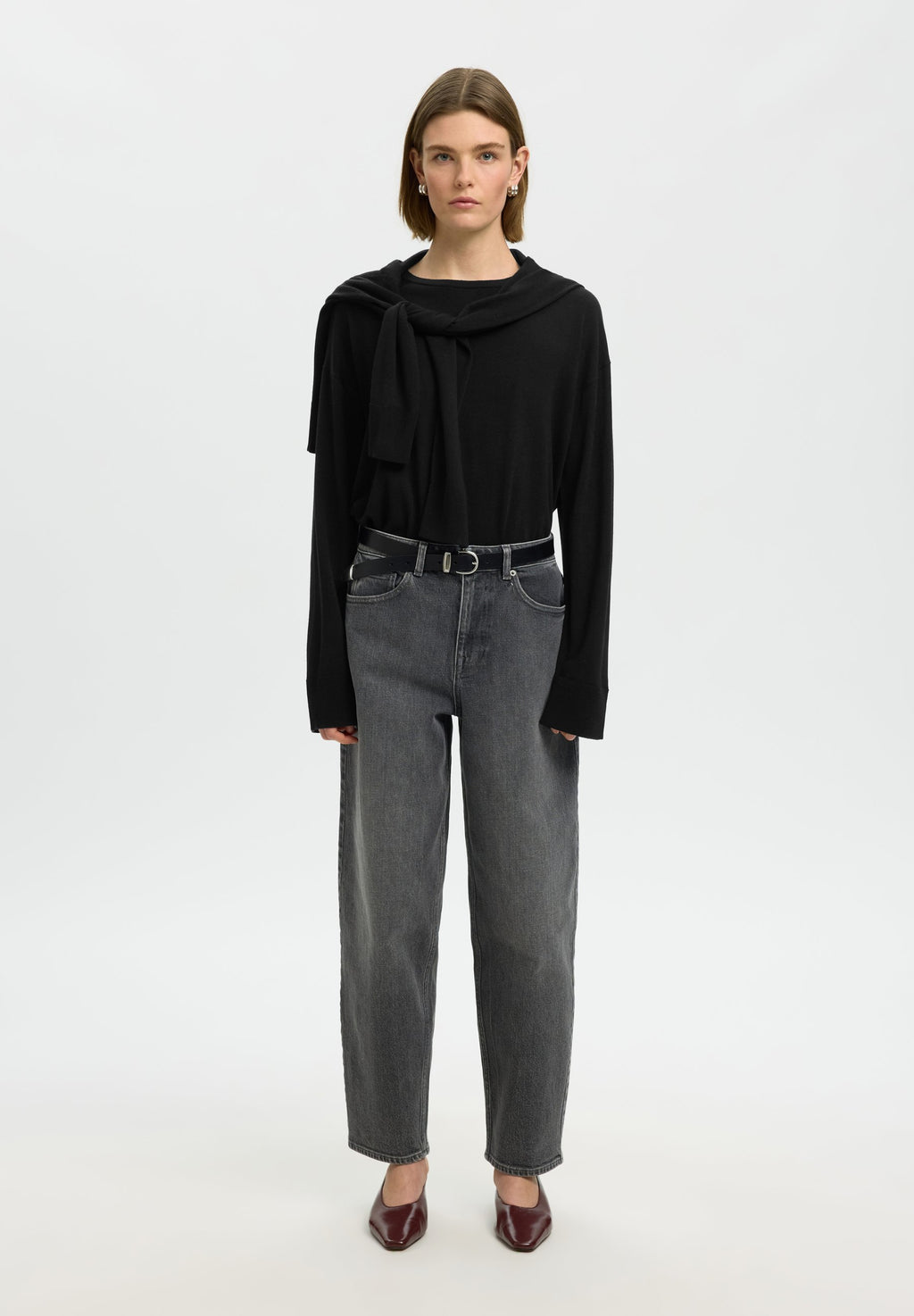 Selected SLFTHEA LS KNIT MERINO O-NECK NOOS