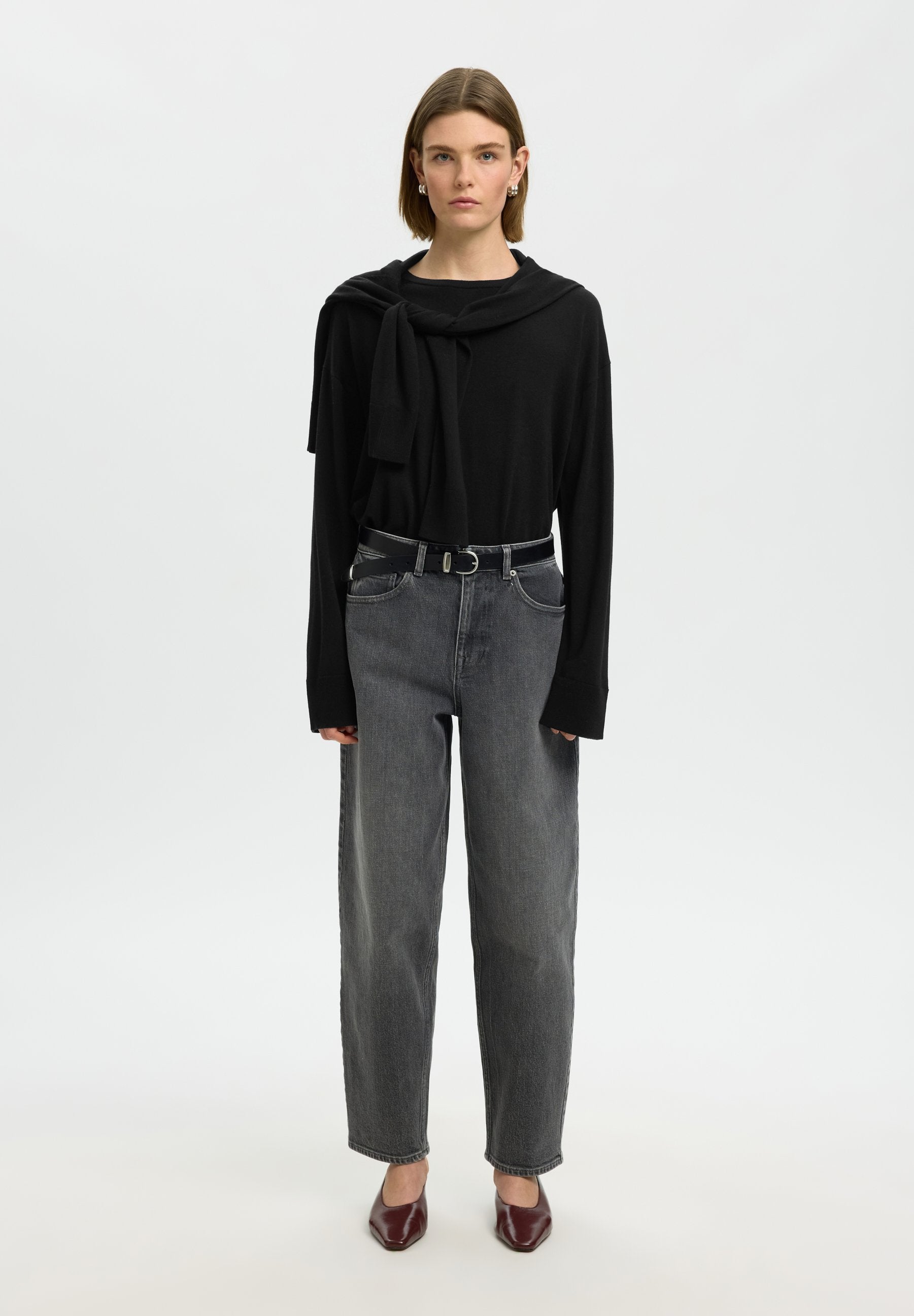 Selected SLFTHEA LS KNIT MERINO O-NECK NOOS