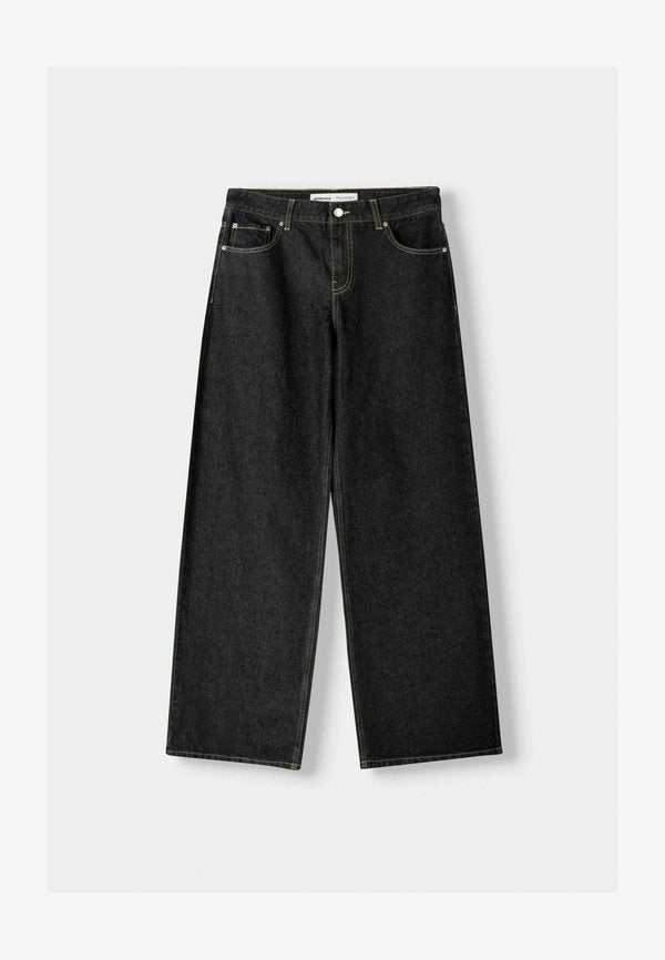 Bershka BOYFRIEND - Relaxed fit jeans - black
