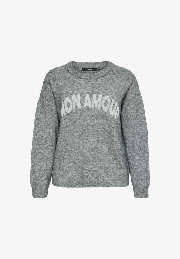 Vero Moda Curve Knitted VMCAMOREMIO Knitted - Jumper - medium grey melange