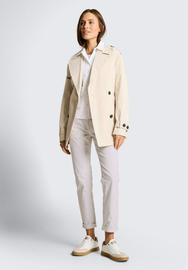 TOM TAILOR TTTAPERED RELAXED - Chinos - white taupe irregular stripe