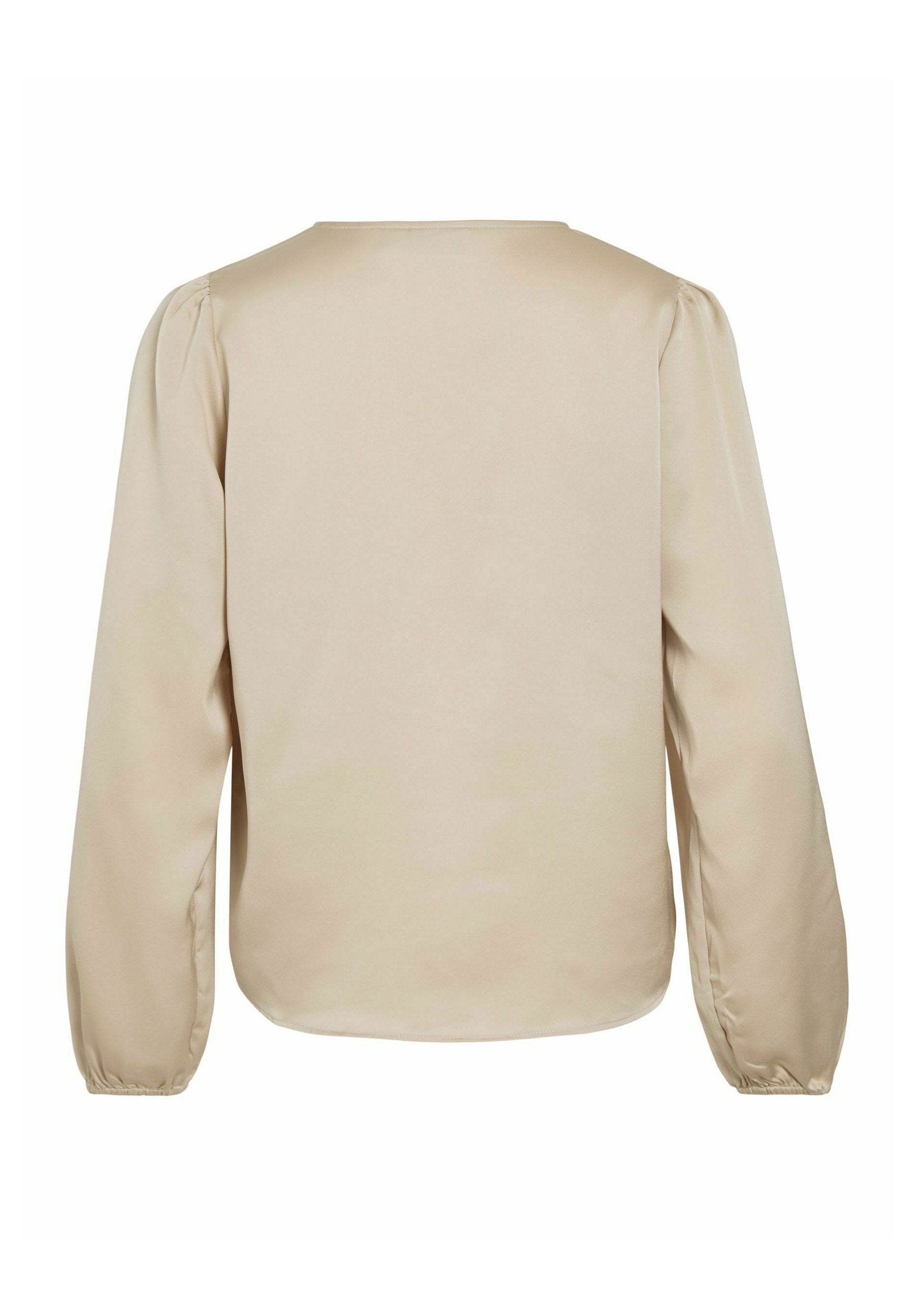 VILA VIELLETTE L/S SMOCK SATIN TOP - NOOS