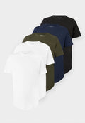 Jack & Jones JJENOA TEE CREW NECK 5 PACK - Basic T-shirt - white/black/dark blue