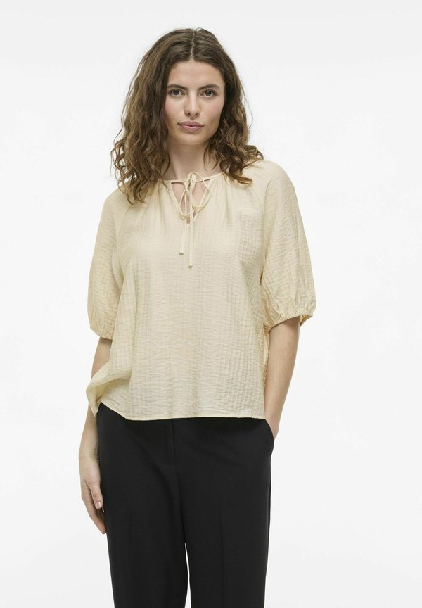 VILA Short sleeved tie neck