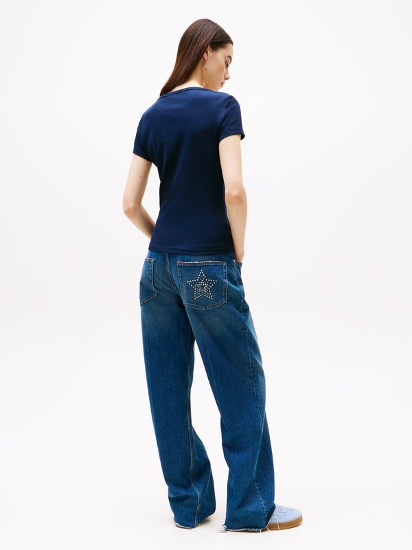 Tommy Jeans RIBBED SLIM V-NECK T-SHIRT
