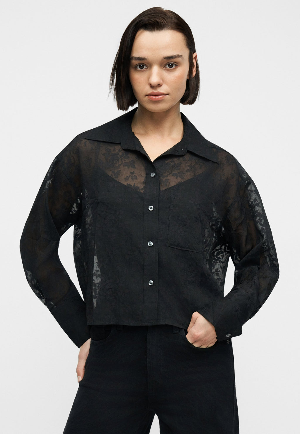 GAP STRAIGHT CROPPED SHIRT