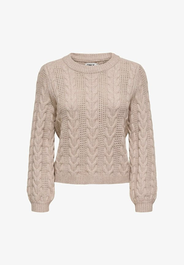 ONLY NORMAL GESCHNITTEN RUNDHALS - Jumper - mocha meringue
