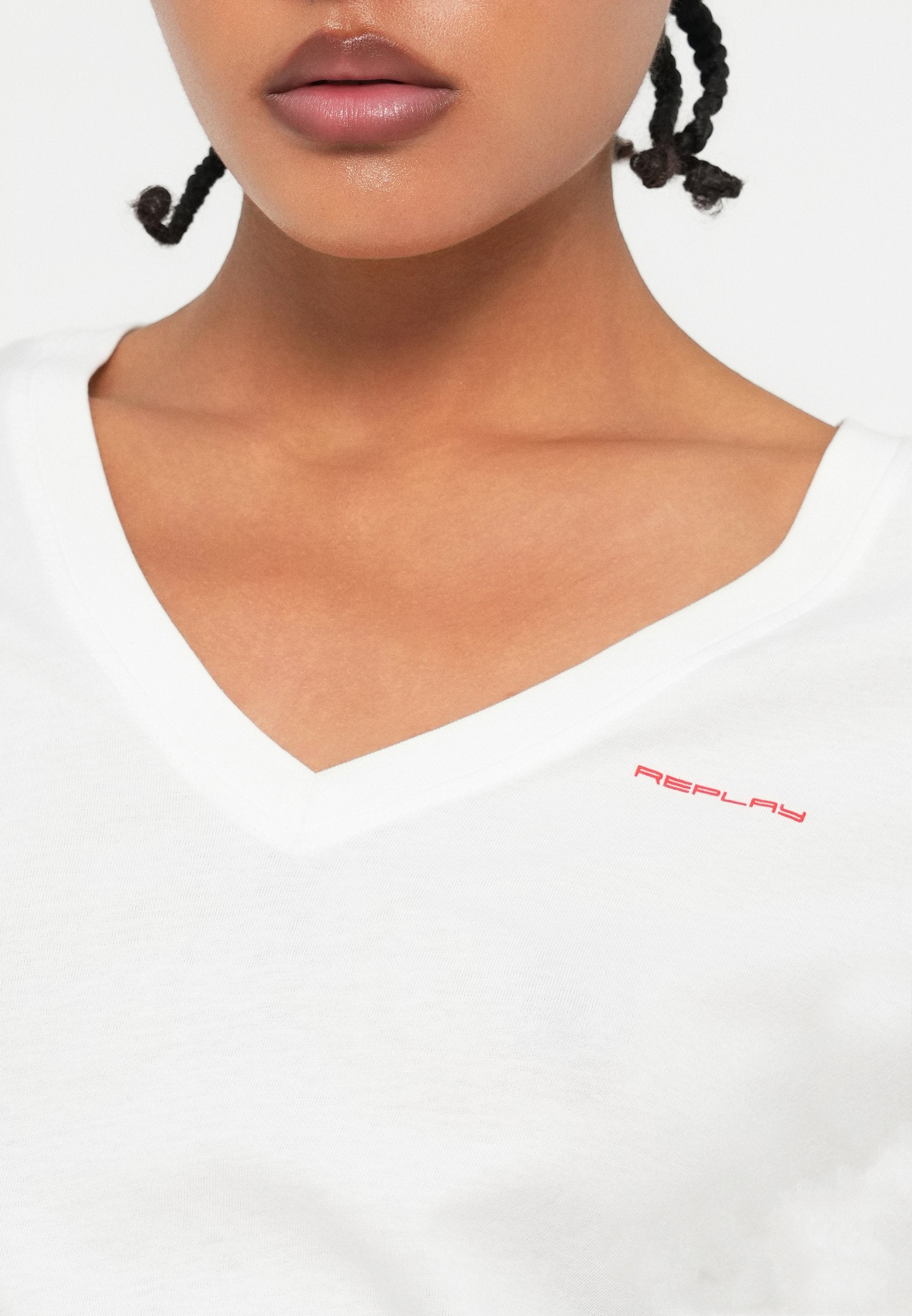 Replay V NECK LOGO 2 PACK