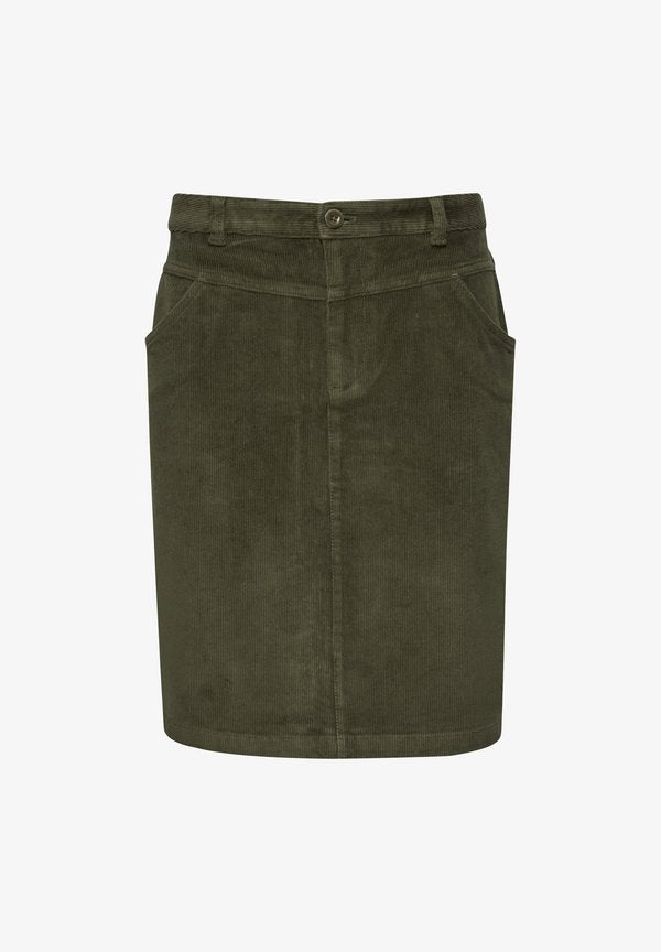 s.Oliver MET ZADELPAS - A-line skirt - olivgrün