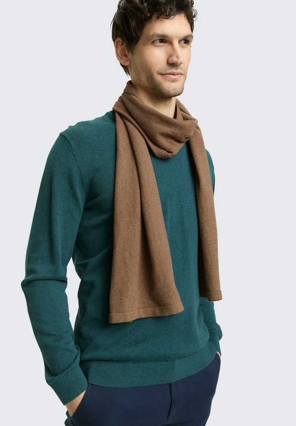 TOM TAILOR Scarf - dark taupe melange