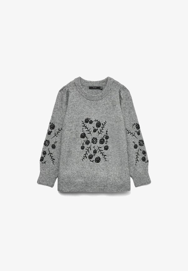 Vero Moda Curve Knitted VMCJUTA Knitted - Jumper - medium grey melange