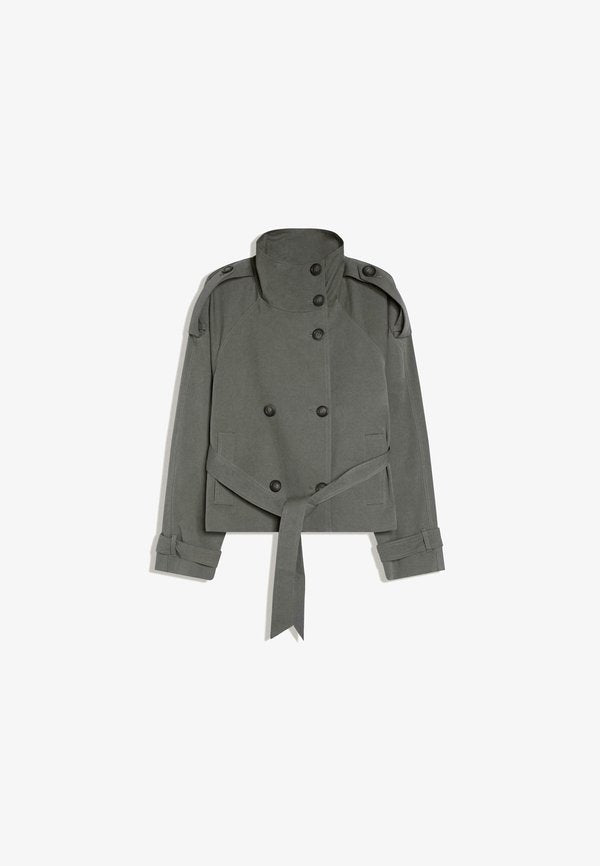 Bershka FUNNEL NECK TRENCH JACKET 00030200 - Summer jacket - blue-grey