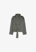 Bershka FUNNEL NECK TRENCH JACKET 00030200 - Summer jacket - blue-grey
