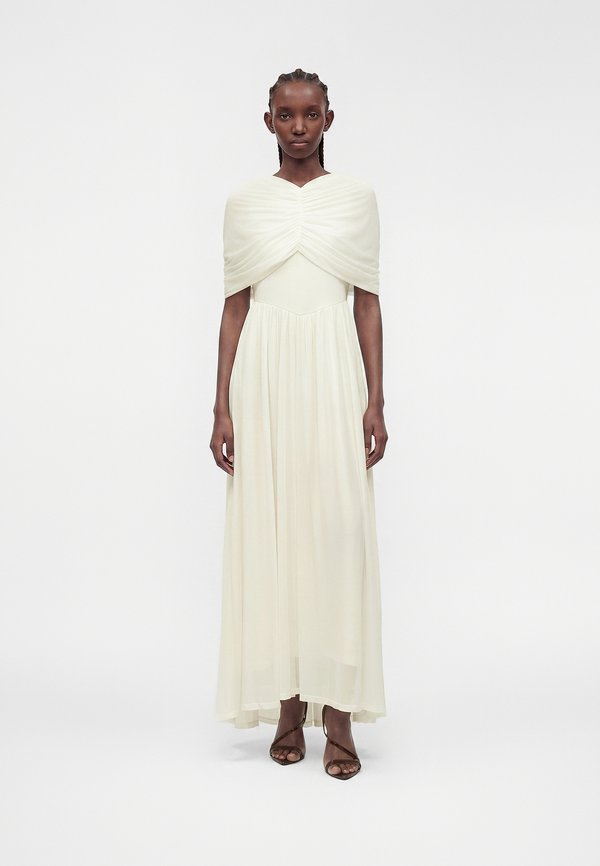 Vero Moda VMROSETTA CAPE DETAIL MAXI DRESS JRS EXP - Maxi dress - cloud dancer