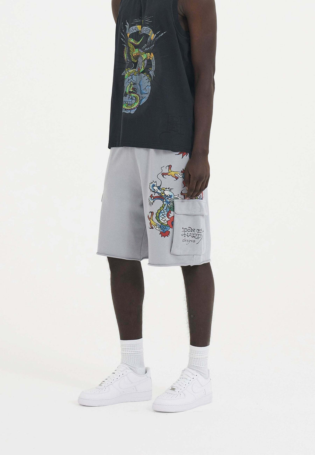 Ed Hardy MENS CRAWLING DRAGON SWEAT CARGO