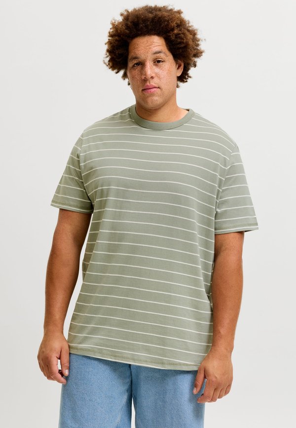 Jack & Jones Plus Size Striped - Print T-shirt - seagrass