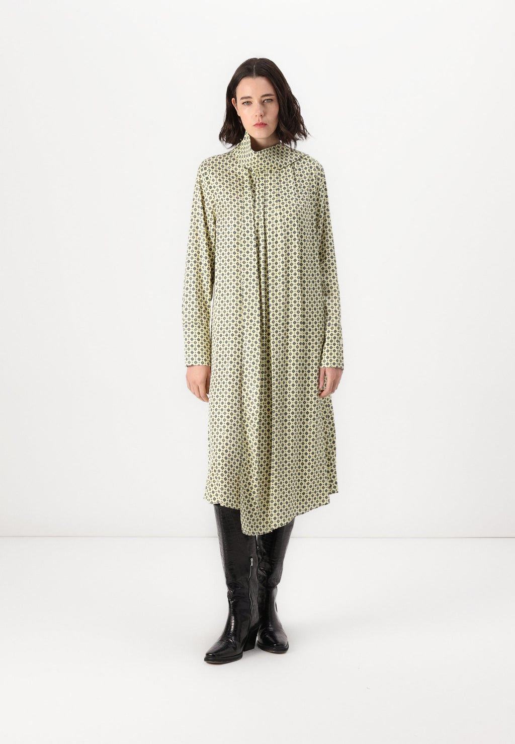 FOULARD DRAPED MIDI DRESS Media 3