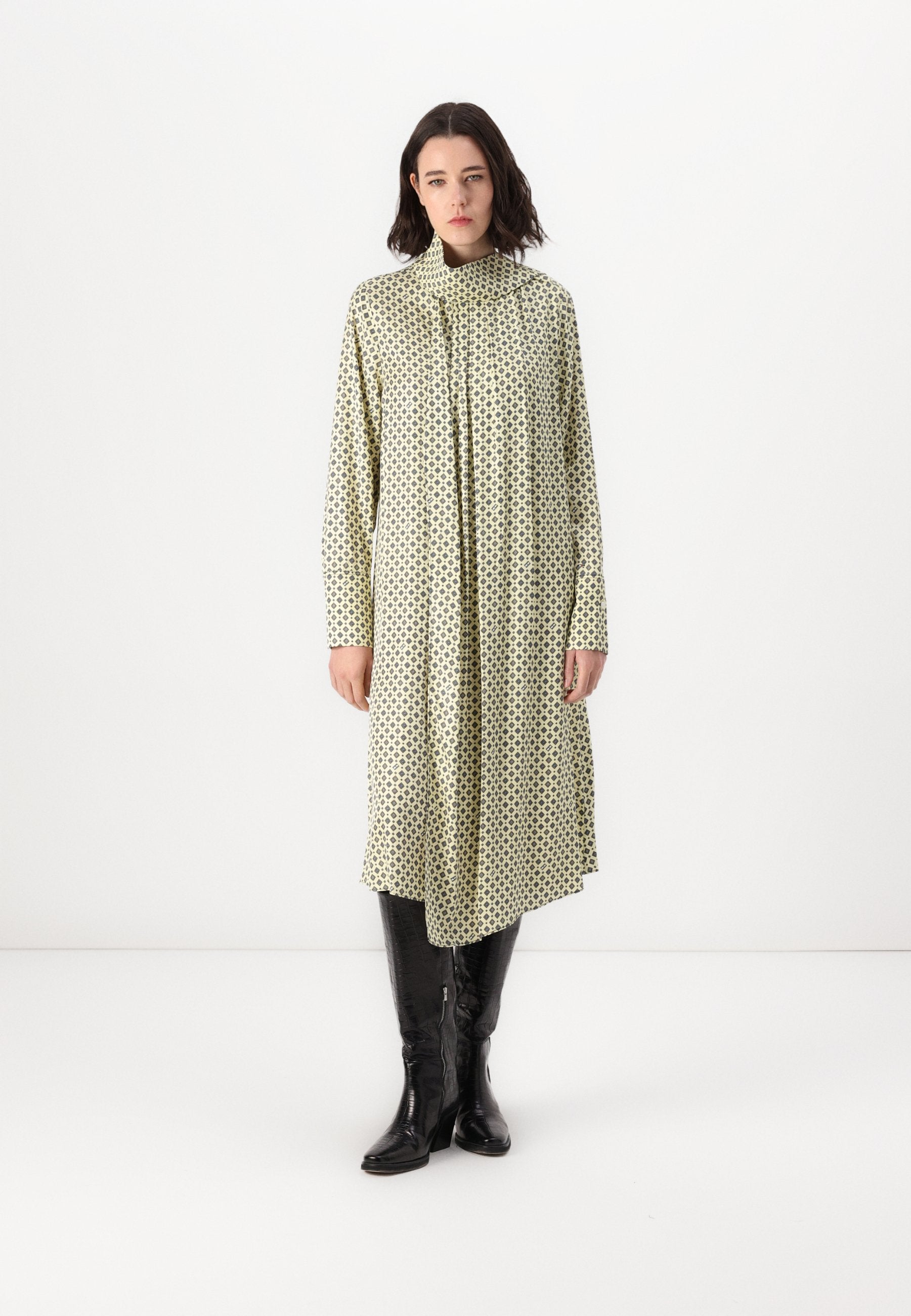 FOULARD DRAPED MIDI DRESS Media 3