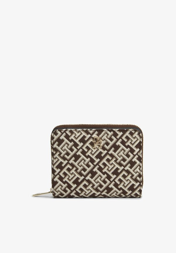 Tommy Hilfiger TH ICON MED ZA W/ FLAP JACQUARD - Wallet - neutral mono