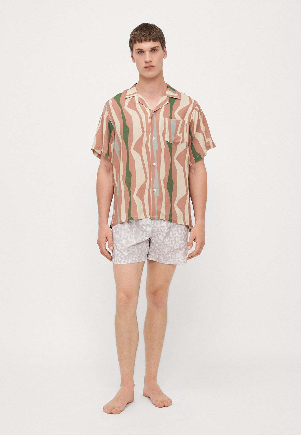 Bather ORCHID COASTAL GEOMETRIC PRINTED CAMP  SHIRTS