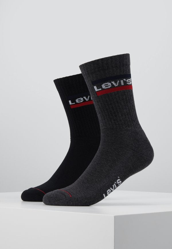 Levi's® REGULAR CUT LOGO 2 PACK - Socks - mid grey/black