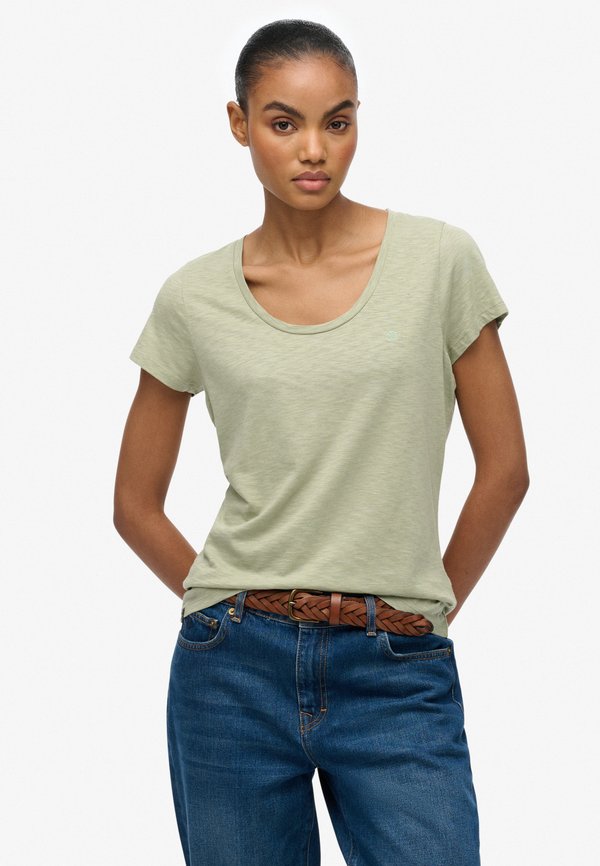 Superdry & Co SUPERDRY STUDIOS SCOOP NECK T-SHIRT.. - Basic T-shirt - dusty sage