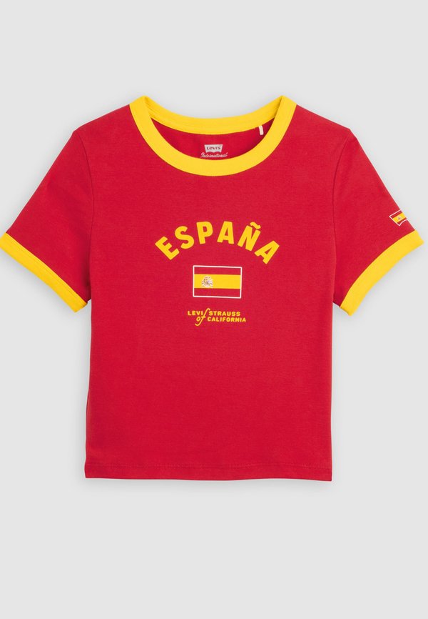 Levi's® FOOTBALL RINGER - Print T-shirt - red/yellow