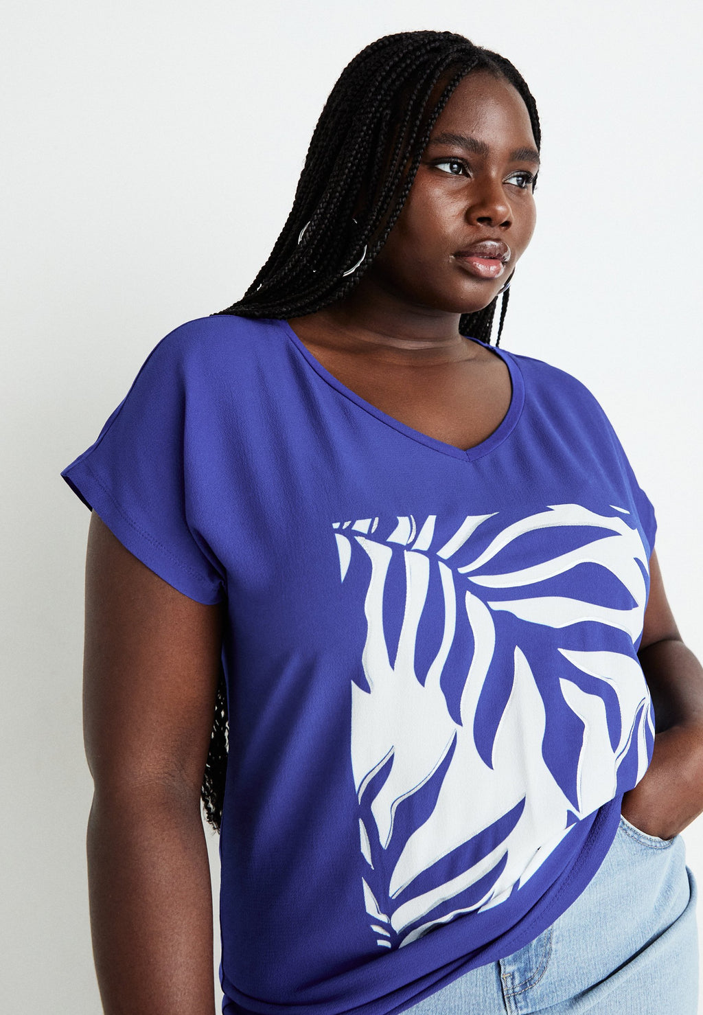 ONLY Carmakoma CARVIGGA O-NECK MIX TEE