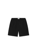Schwarze Sportshorts aus atmungsaktivem Material. Verfügen über einen elastischen Bund, seitliche Taschen und ein dezentes Logodetail am Saum.