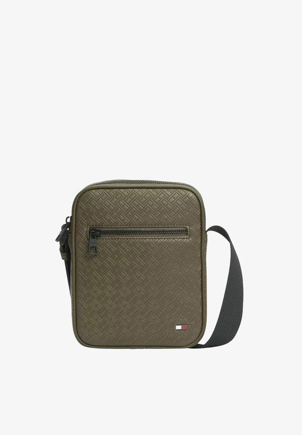 Tommy Hilfiger TH EMBOSSED FLAG MINI REPORTER - Cross body bag - willow green