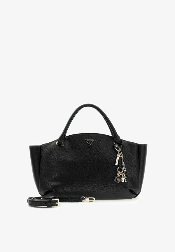 Guess GILDA 3 COMPARTMENT SATCHEL - Handbag - black